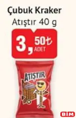 ATIŞTIR ÇUBUK KRAKER 40 G fiyat ve kampanya bilgisi